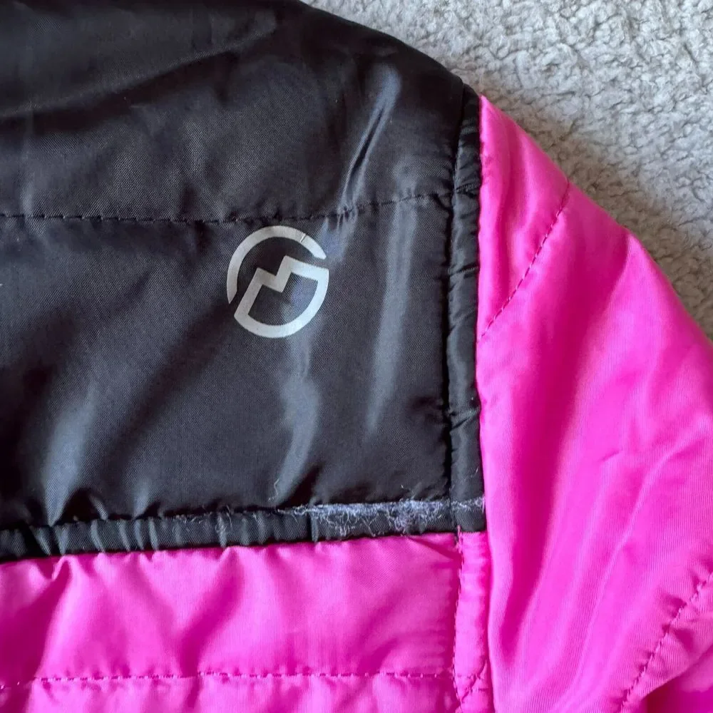 NEW Magellan Jacket Girls Extra Large 16‎ Pink Black Colorblock Puffer Youth Ski